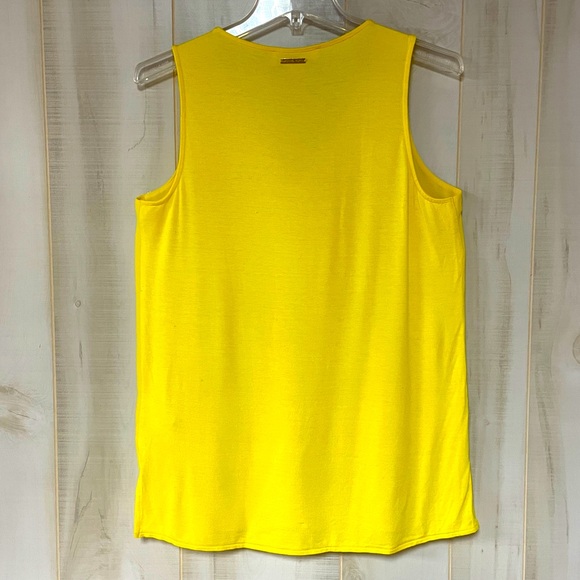 Michael Kors Yellow Double Layer Front V Neck Hi Low Tank Top Sz S - Picture 2 of 8
